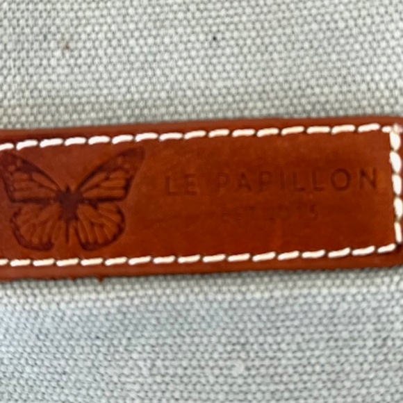 Le Papillon " Be The Change" Large Grey Canvas Tote - Picture 5 of 8